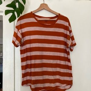 Madewell whisper tee size large orange and pink